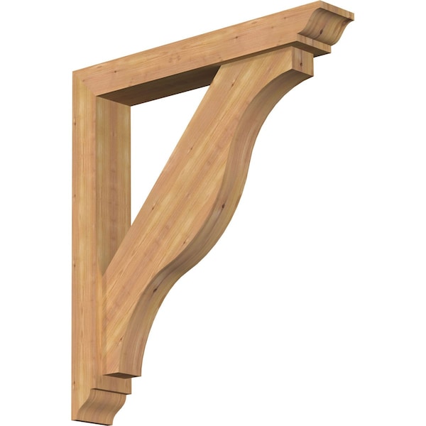Ekena Millwork Funston Traditional Smooth Bracket w/ Offset Brace, Western Red Cedar, 5 1/2"W x 34"D x 38"H BKT0604X34X38FST01SWR - main